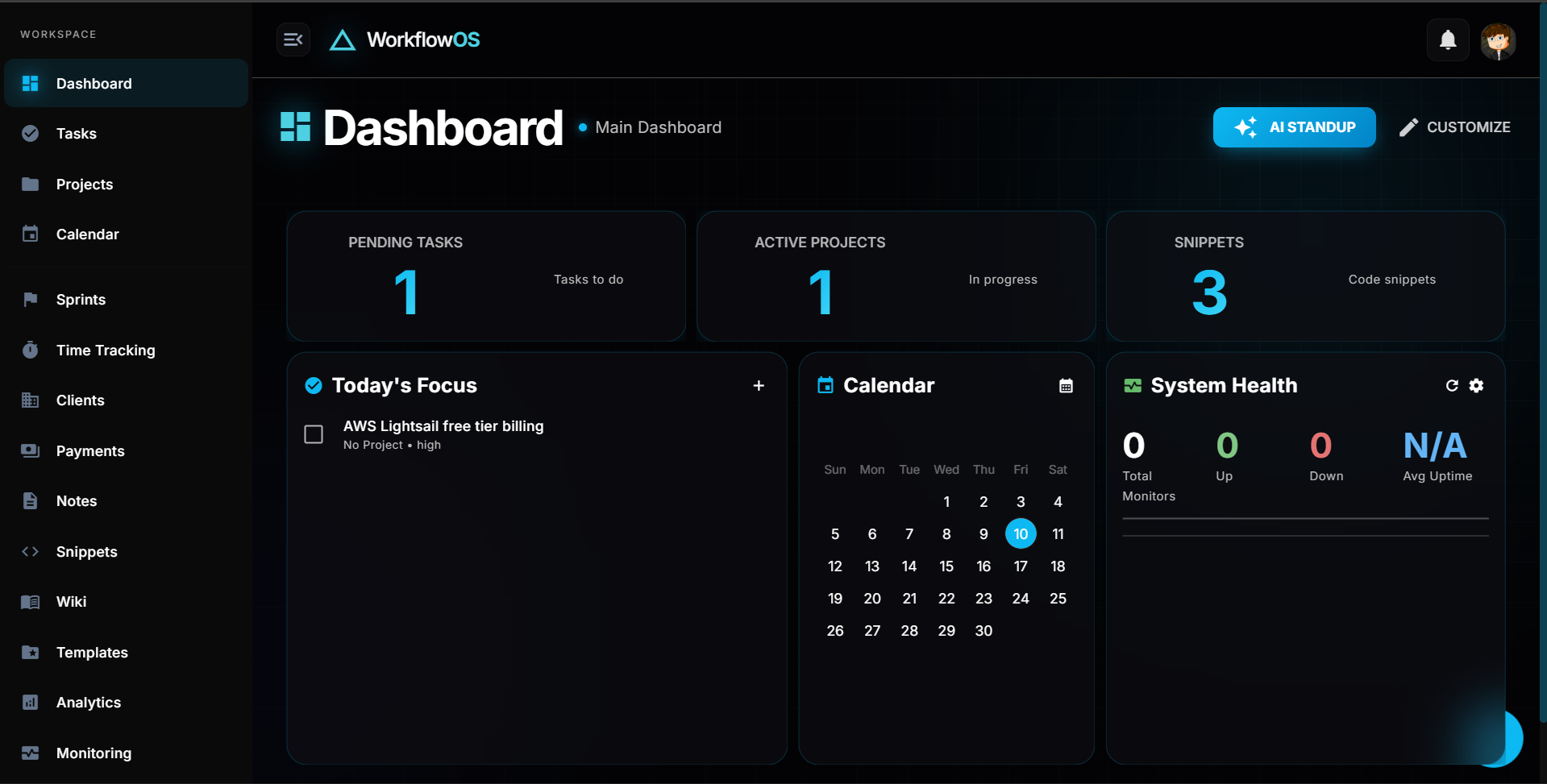 WorkflowOS - Comprehensive Workspace Manager